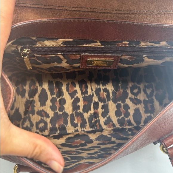 Authentic Vintage All leather Dolce & Gabbana Flap Hand  Bag Brown W Dust Bag - Picture 7 of 16